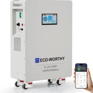 16.1 kwh eco worthy 48v(51.2v) 314ah lifepo4 solar battery| residential