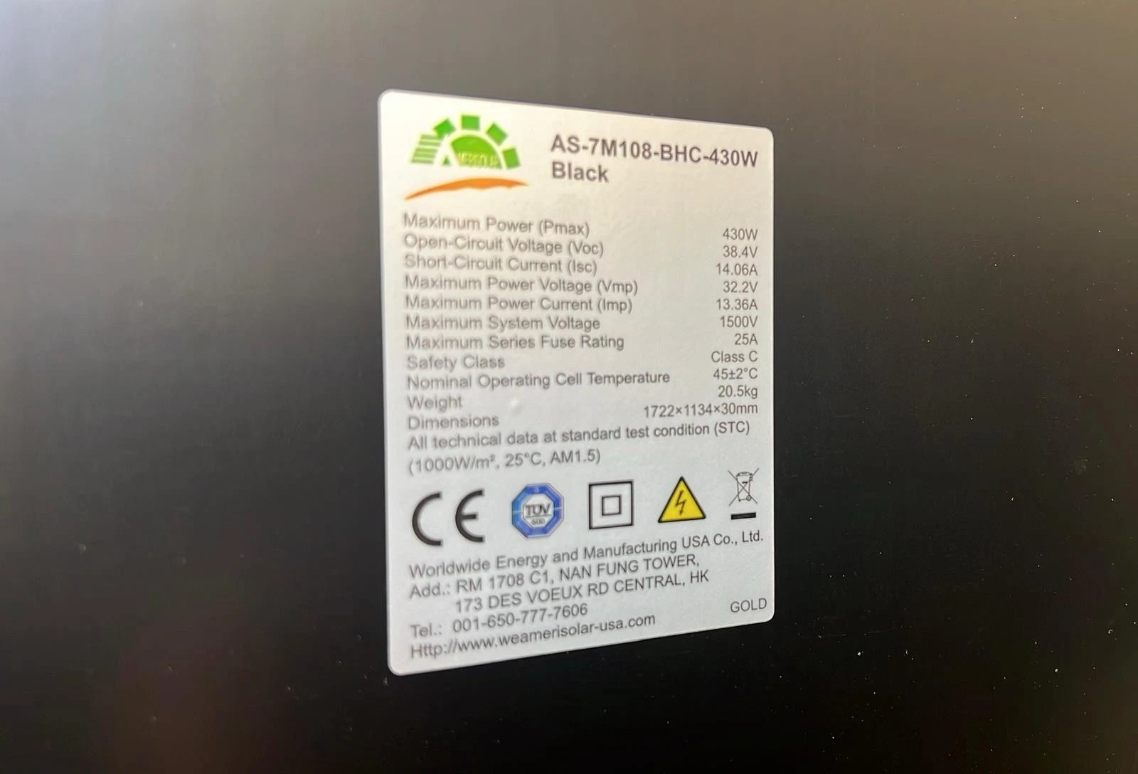 ameri solar 430w full black solar panel mono perc, n type topcon,black frame ameri solar 430w full black solar panel mono perc, n type topcon,black frame